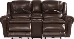 dual power reclining console loveseat