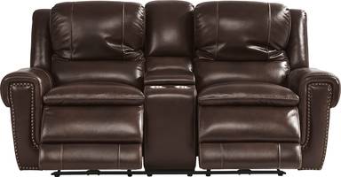 dual power reclining console loveseat