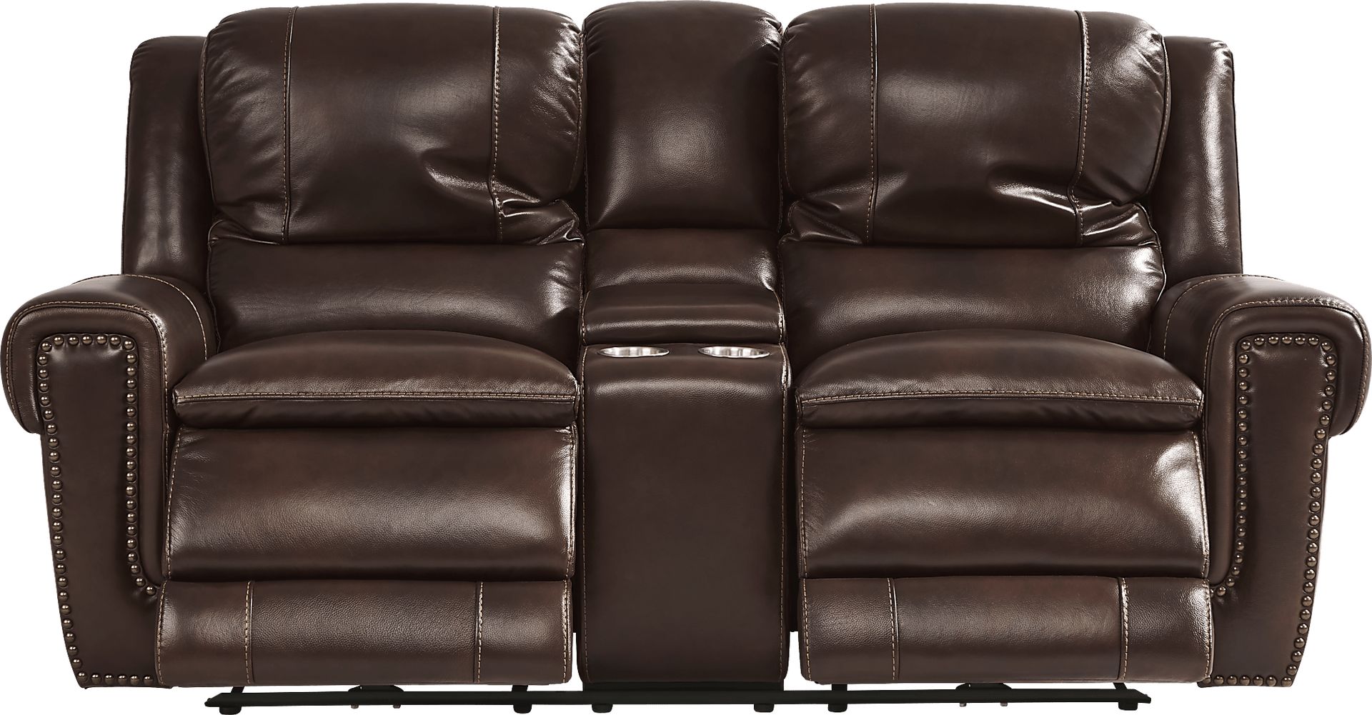 Amesbury Brown Leather 7 Pc Dual Power Reclining Living Room - Image 6
