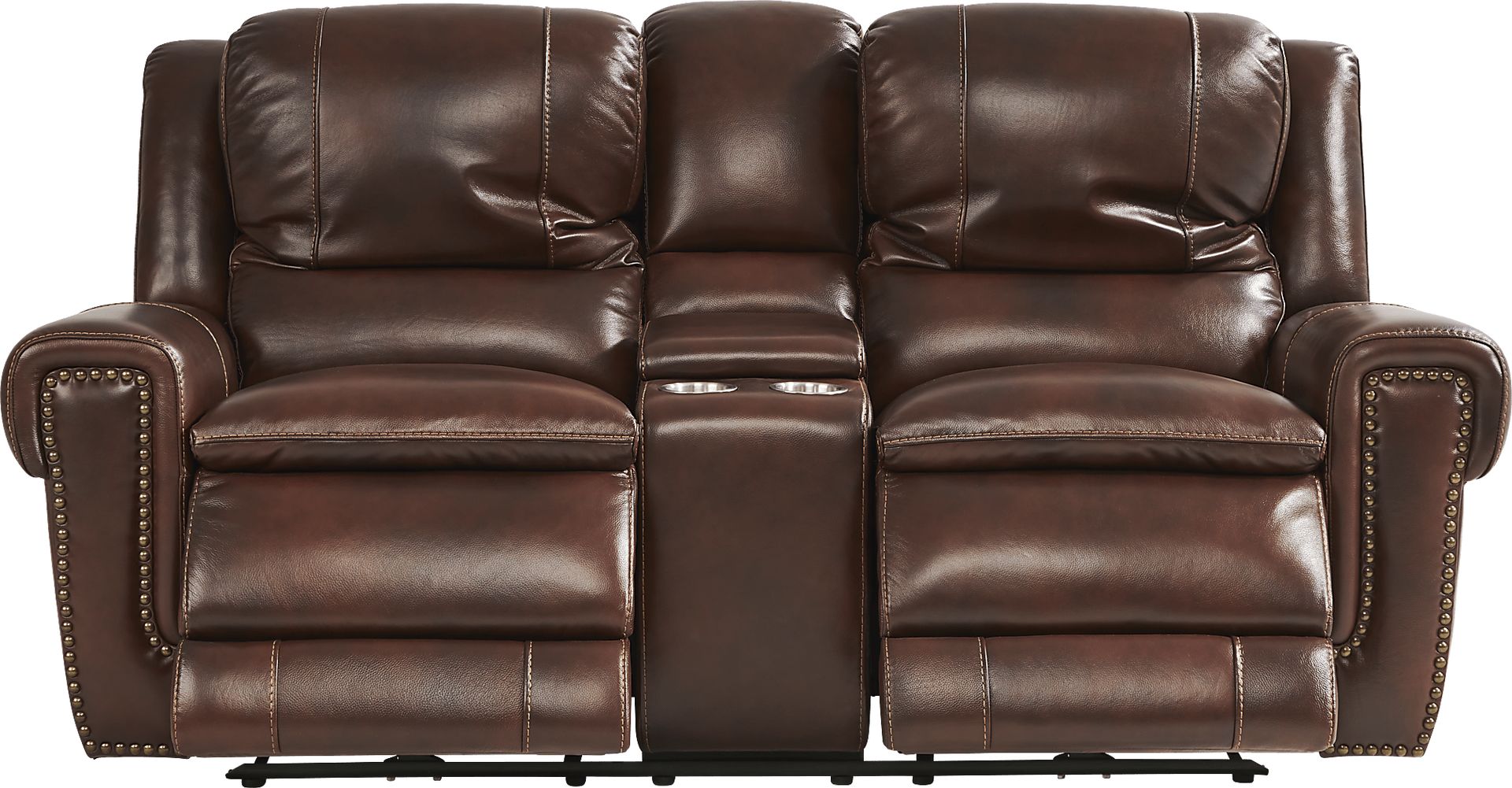 Amesbury Brown Leather 5 Pc Dual Power Reclining Living Room - Image 9