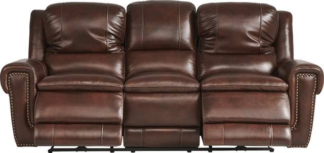 Amesbury Brown Leather 6 Pc Living Room with Dual Power Reclining Sofa - Thumbnail - Image 3