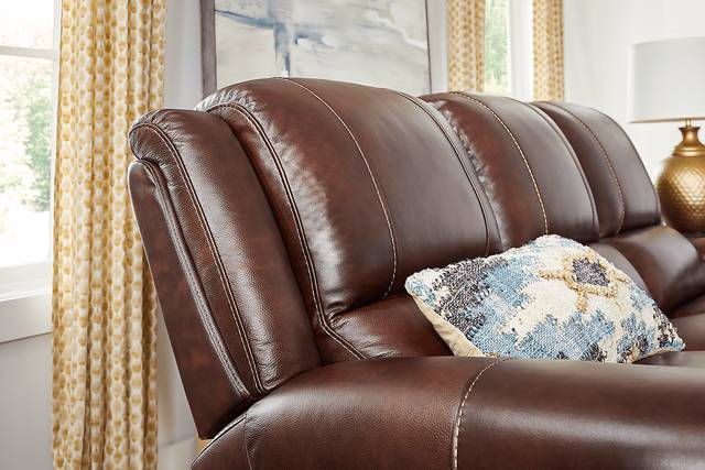 Amesbury Brown Leather 6 Pc Living Room with Dual Power Reclining Sofa - Thumbnail - Image 5