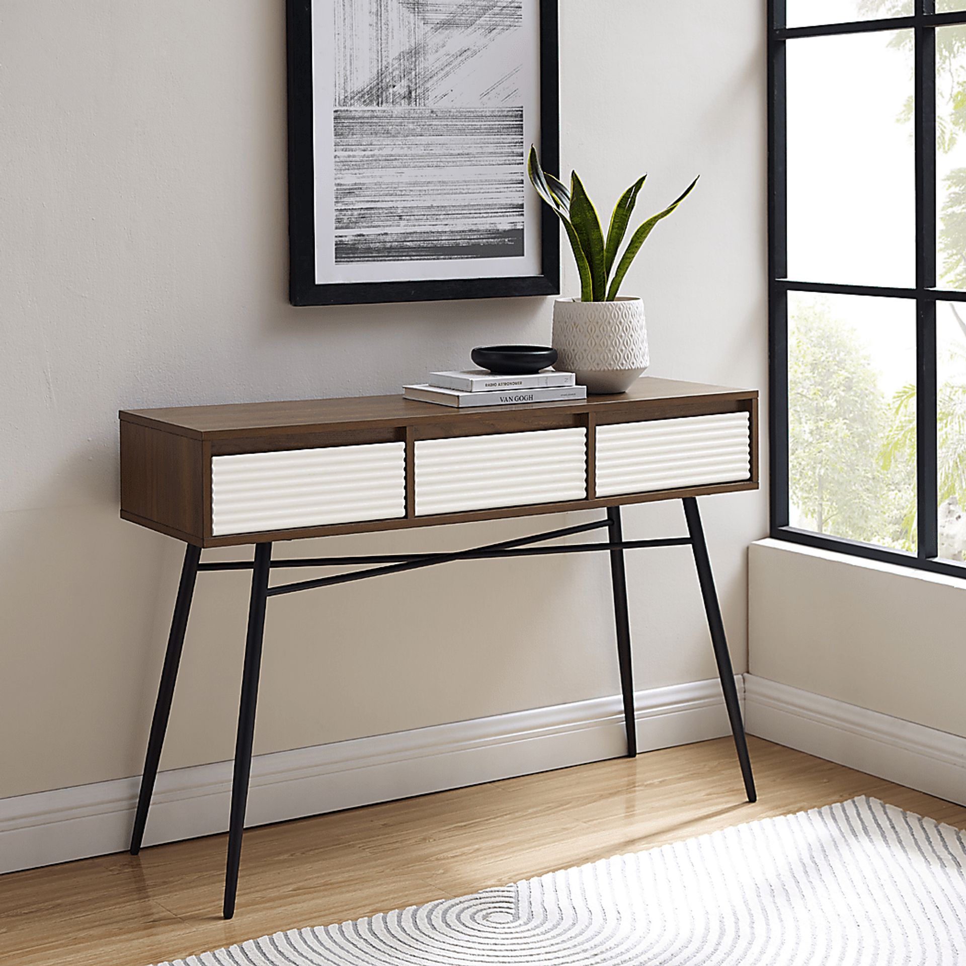 Amesite Walnut Sofa Table - Image 7