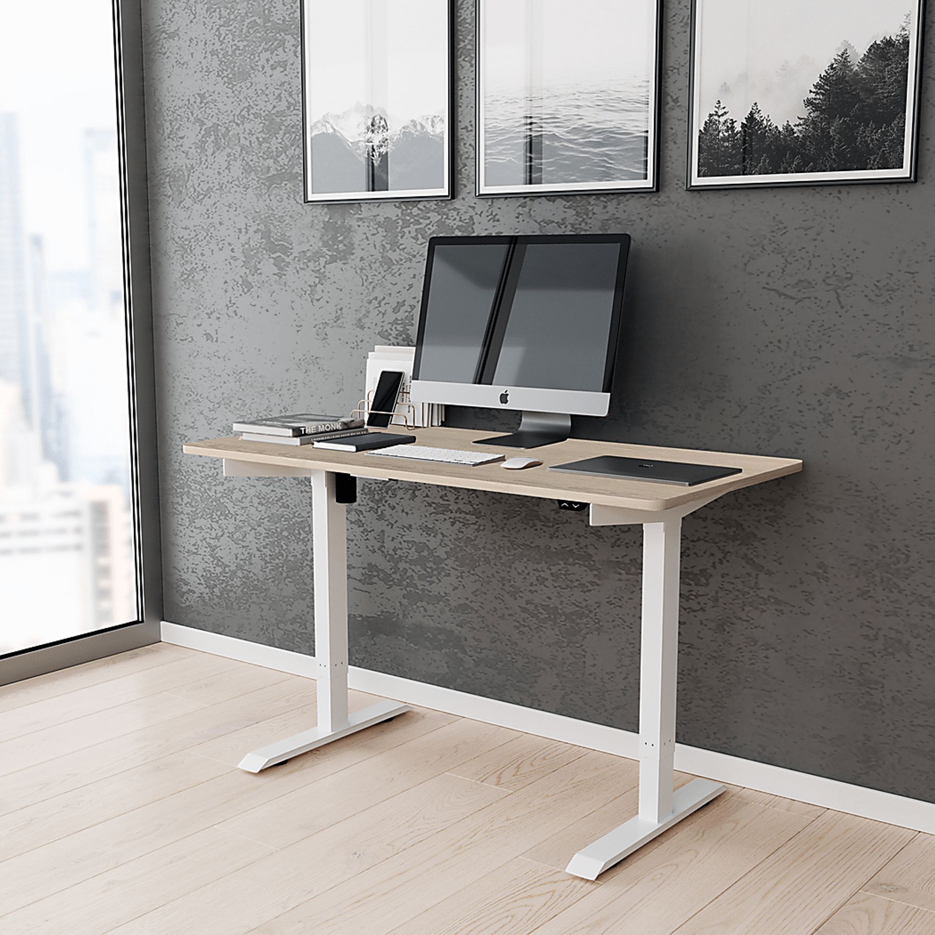 Ameslin Brown Adjustable Desk - Image 2
