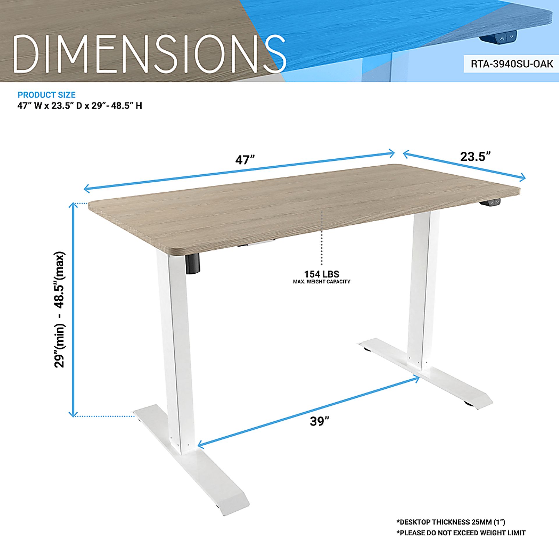 Ameslin Brown Adjustable Desk - Image 4