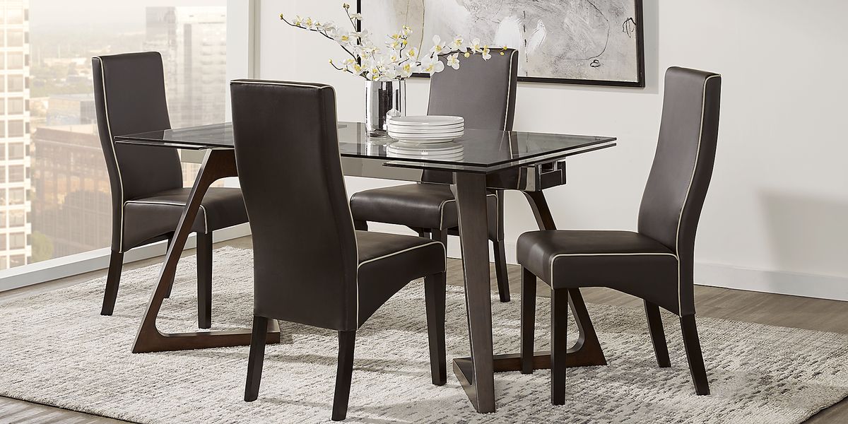 Amhearst Brown 5 Pc Rectangle Dining Set with Brown Chairs - Rooms To Go