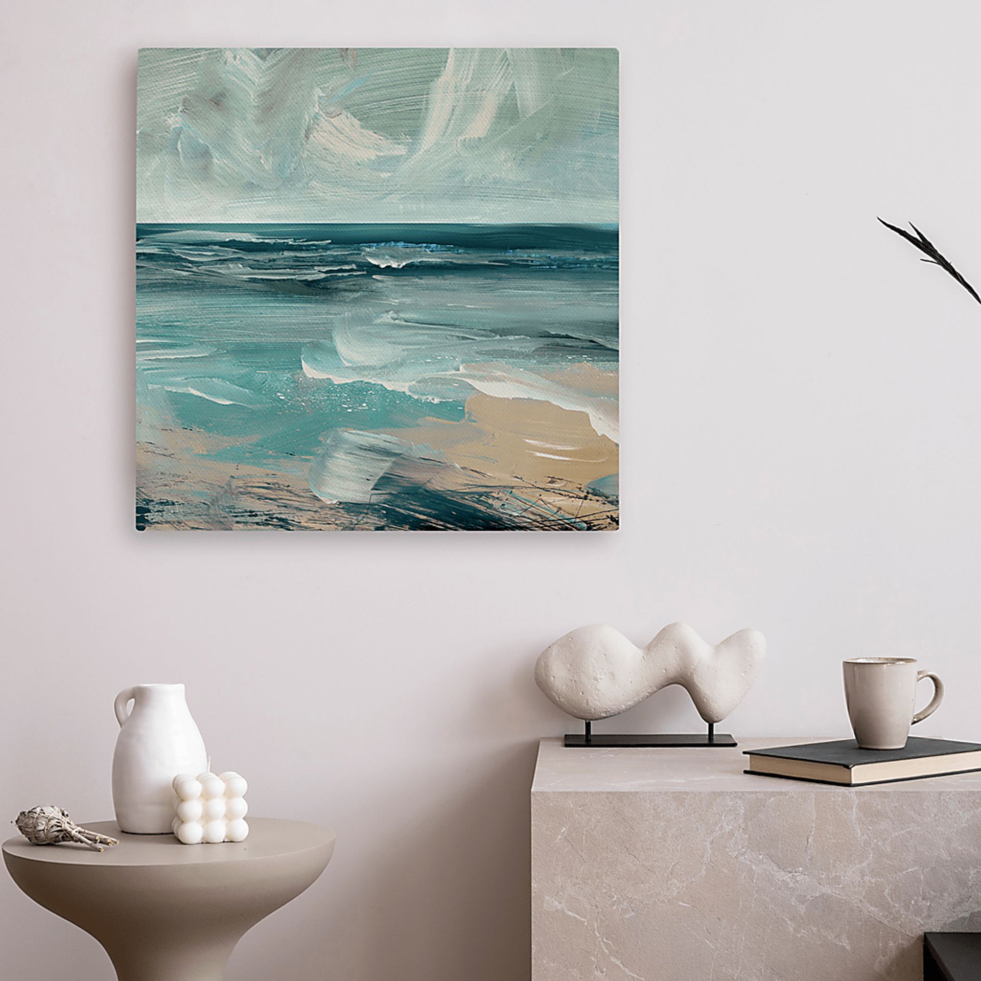 Amhill Turquoise Canvas Wall Art - Image 2
