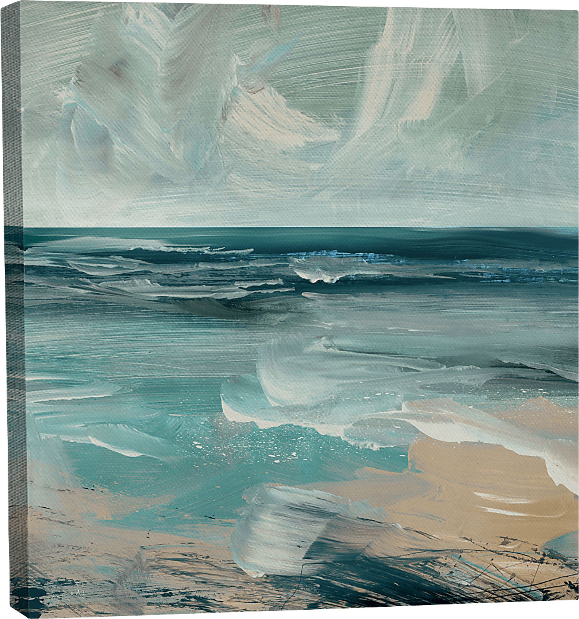 Amhill Turquoise Canvas Wall Art - Image 1