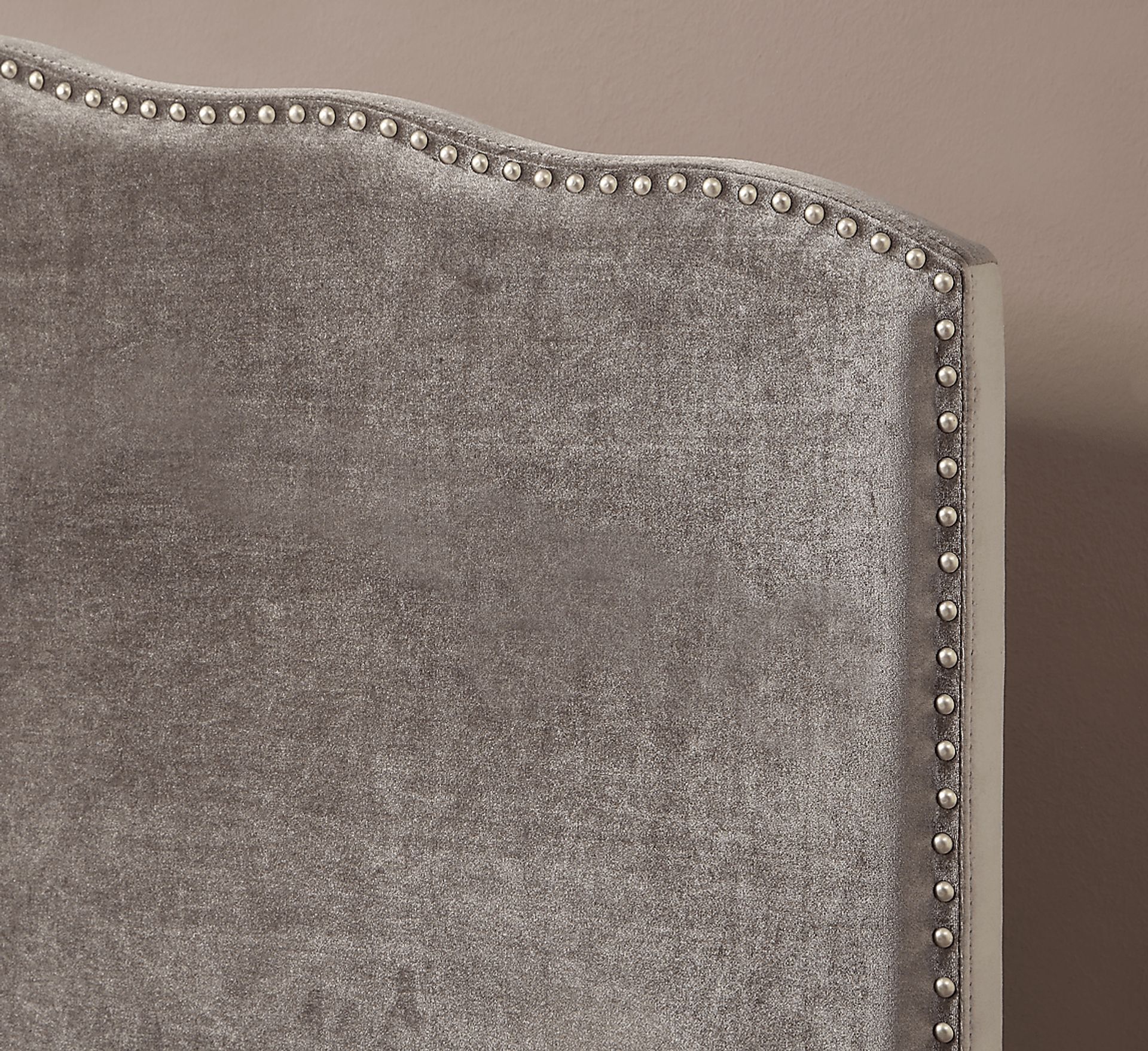 Amia Silver Queen Upholstered Headboard - Image 3