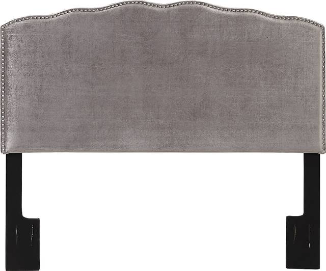 Amia Silver Queen Upholstered Headboard - Thumbnail - Image 1