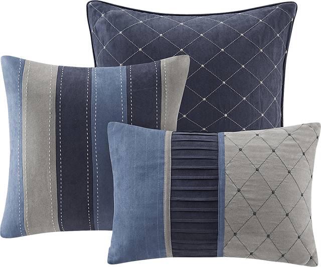 Amiah Navy 7 Pc King Comforter Set - Thumbnail - Image 4