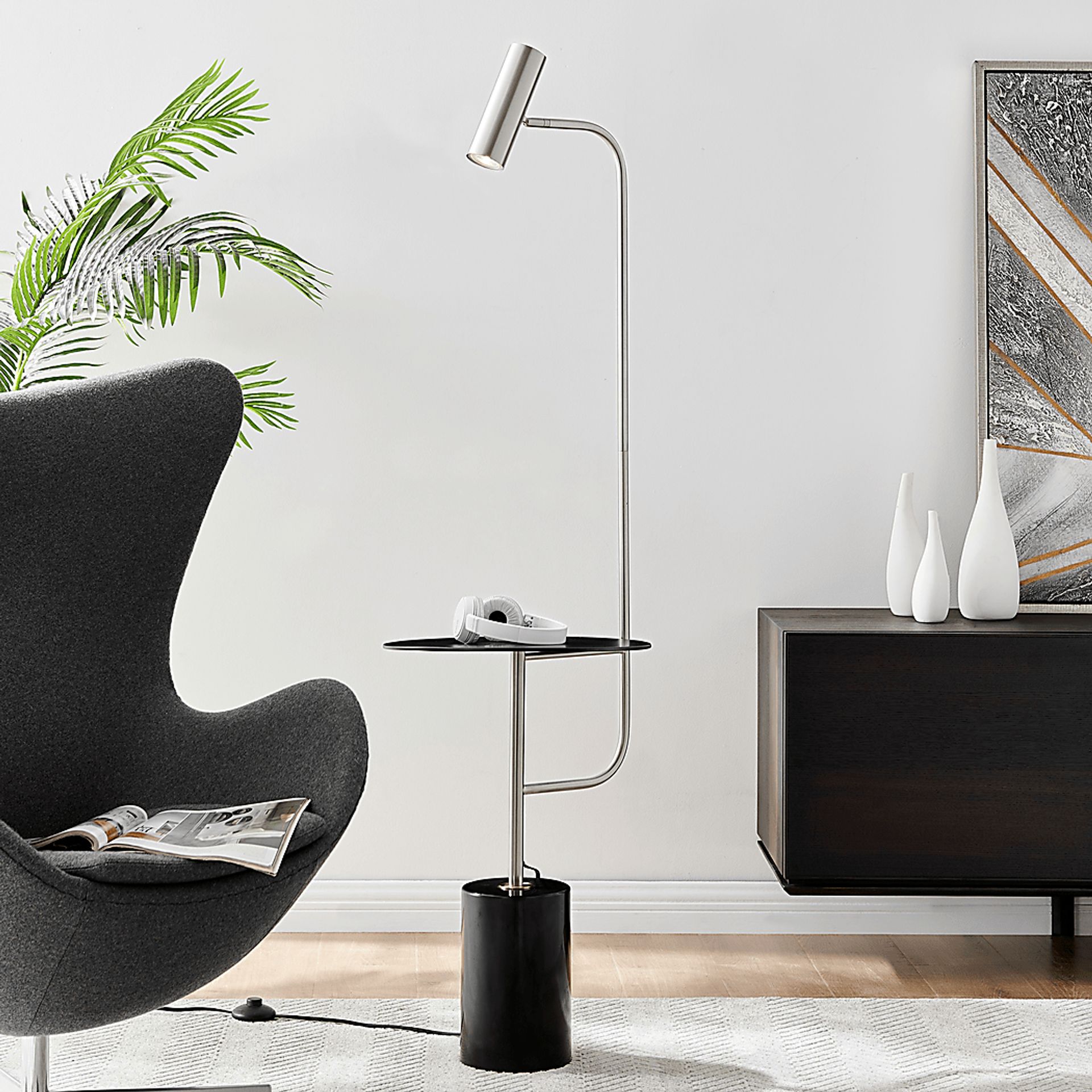 Amiee Court Nickel Floor Lamp - Image 2