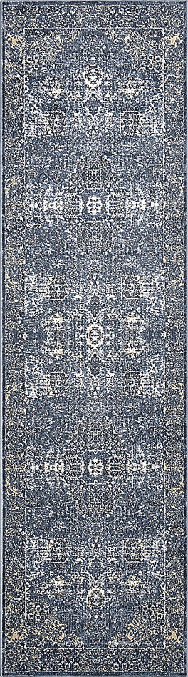 Amisia Navy 2'2 x 7'7 Runner Rug - Thumbnail - Image 1
