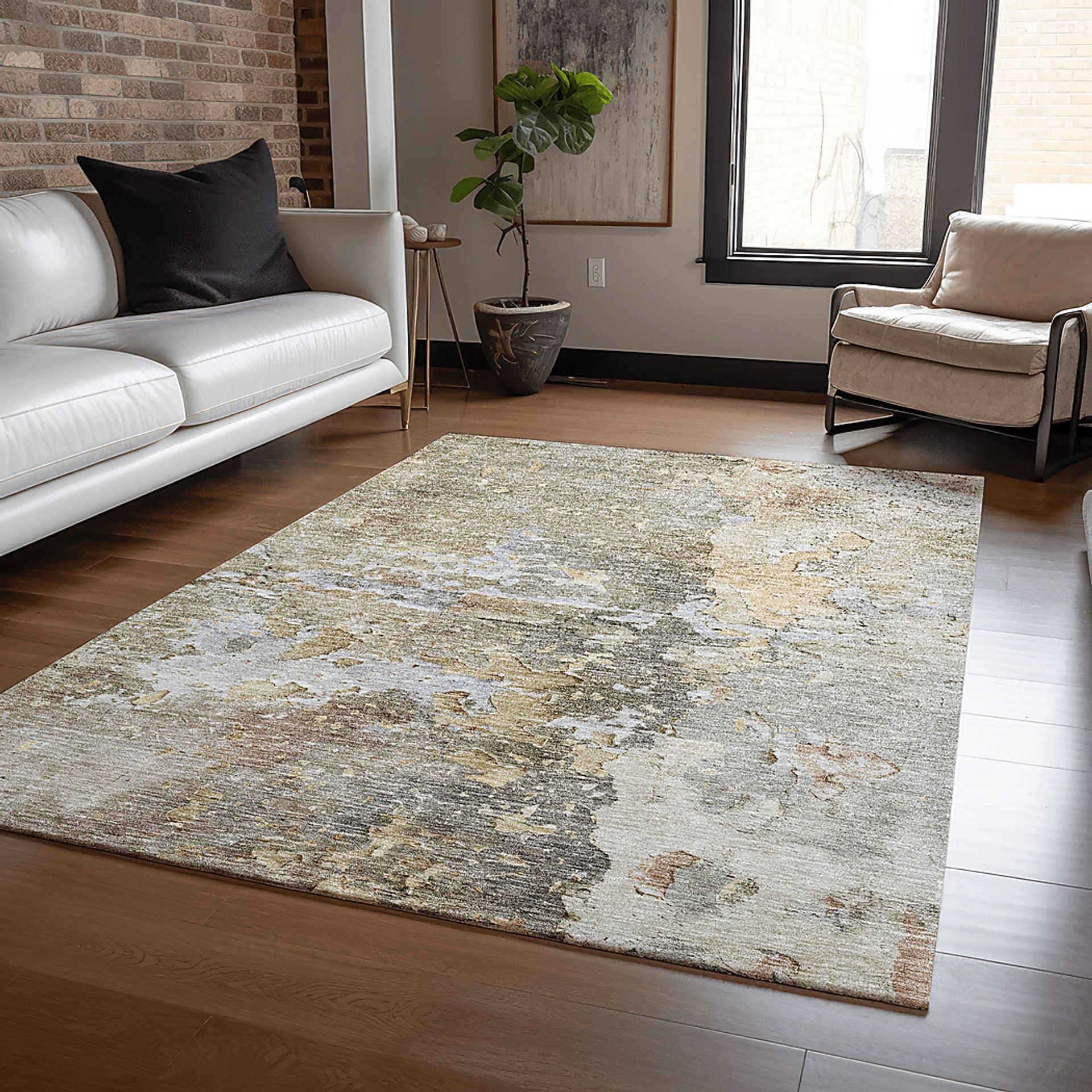 Amme Brown 8' x 10' Machine Washable Rug - Image 2