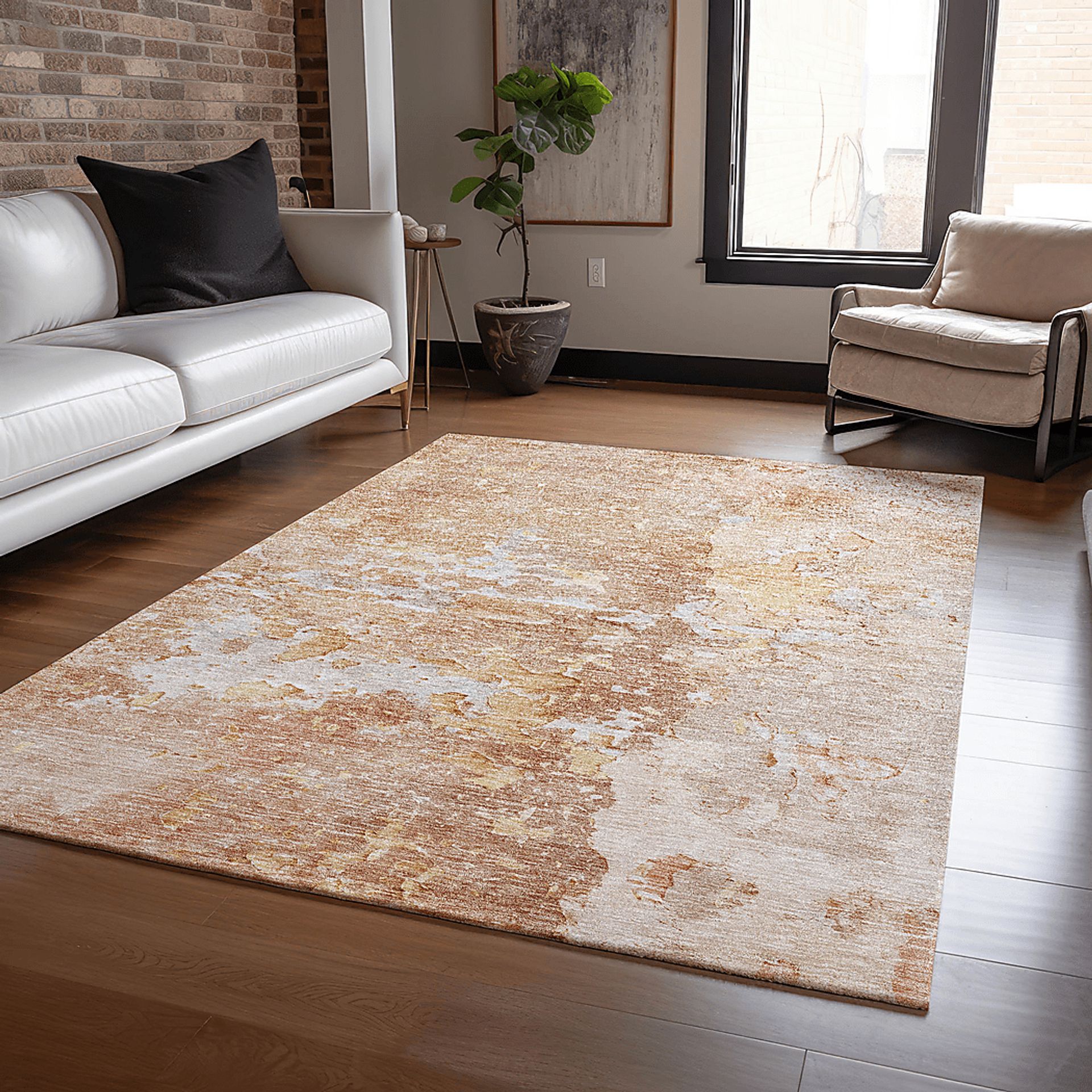 Amme Peach 5' x 8' Machine Washable Rug - Image 2