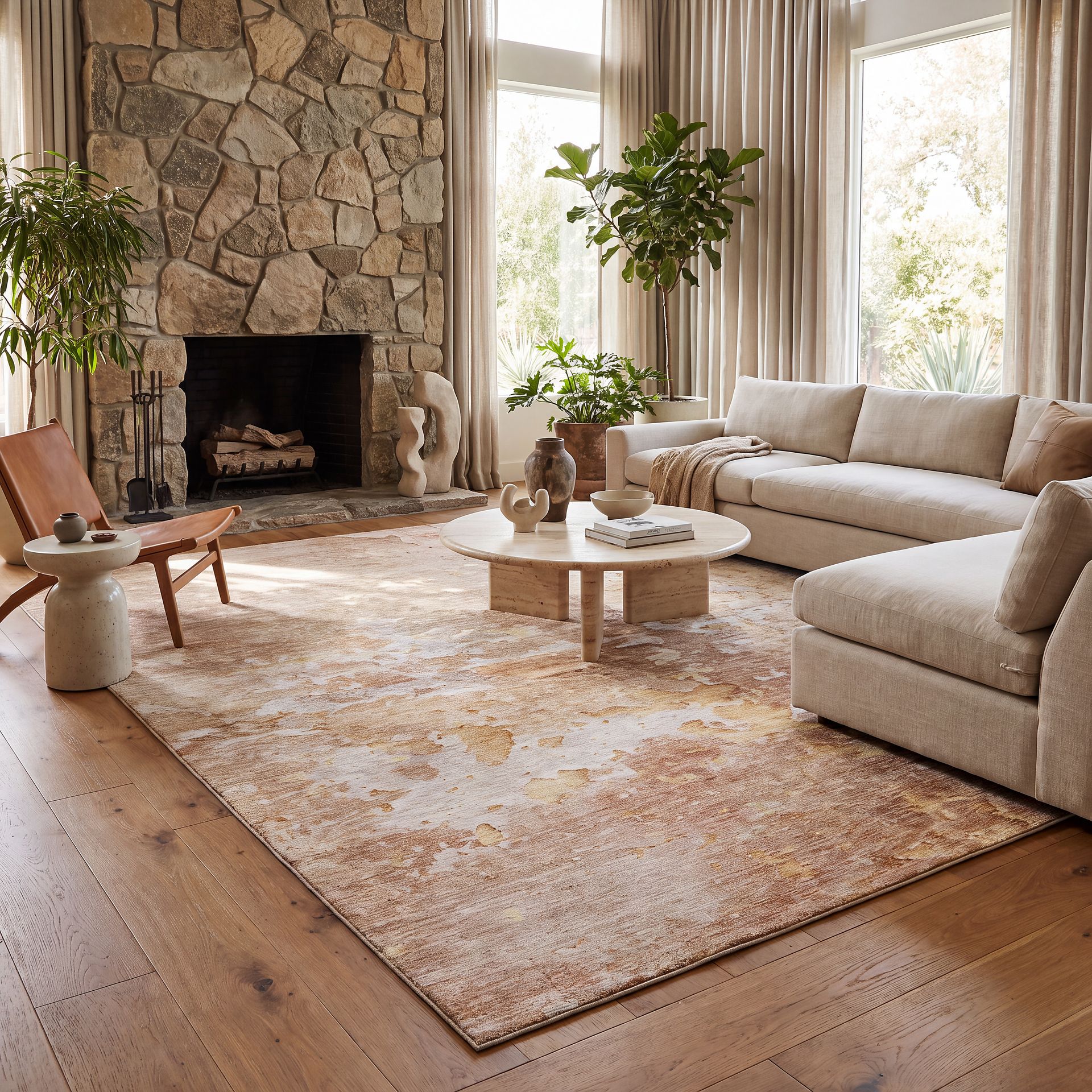 Amme Peach 5' x 8' Machine Washable Rug - Image 3