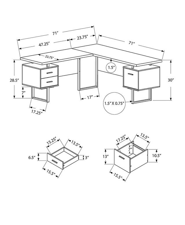 Ammonett Brown Desk - Thumbnail - Image 3