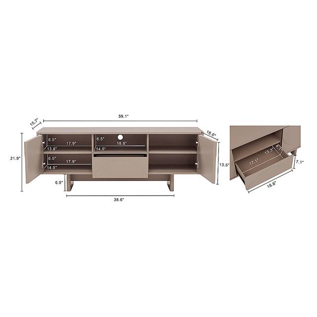 Ammons Brown 59.5 in. Console - Thumbnail - Image 5
