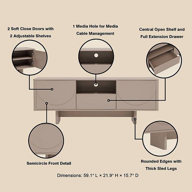 Ammons Brown 59.5 in. Console - Thumbnail - Image 6