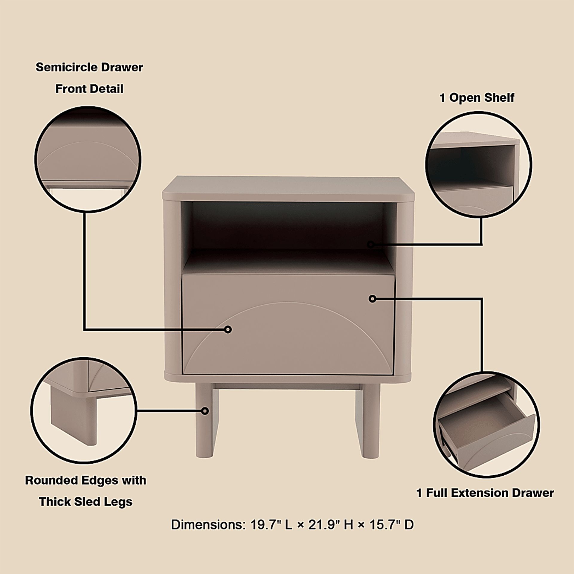 Ammons Brown Nightstand - Image 5