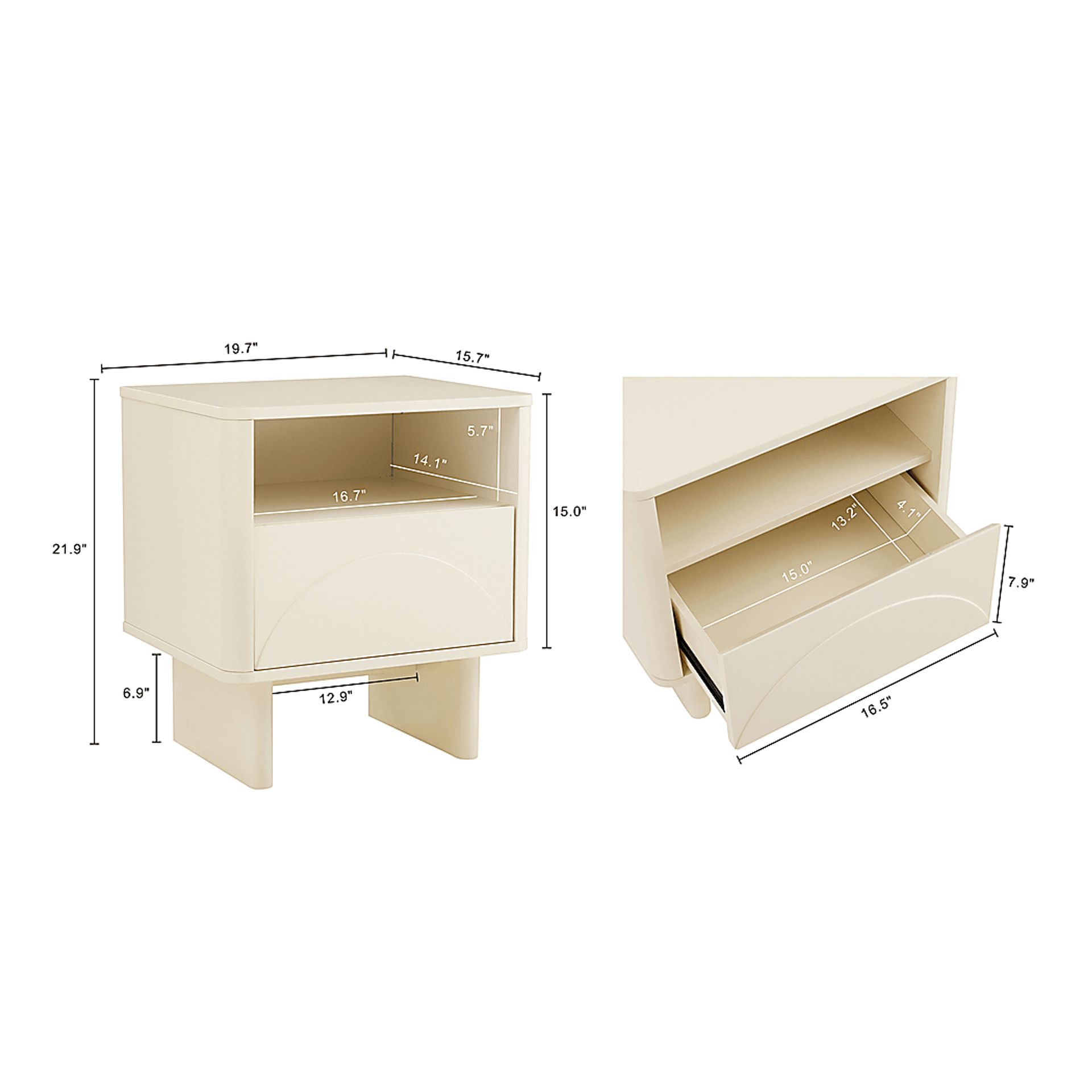 Ammons Cream Nightstand - Image 4