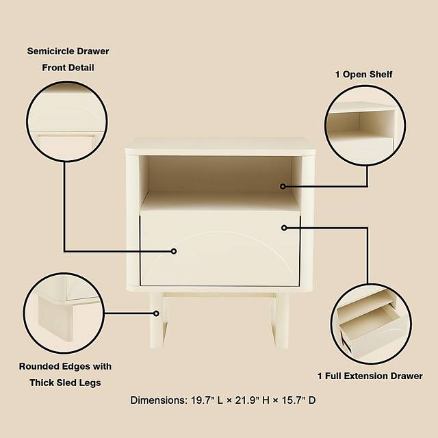 Ammons Cream Nightstand - Thumbnail - Image 5