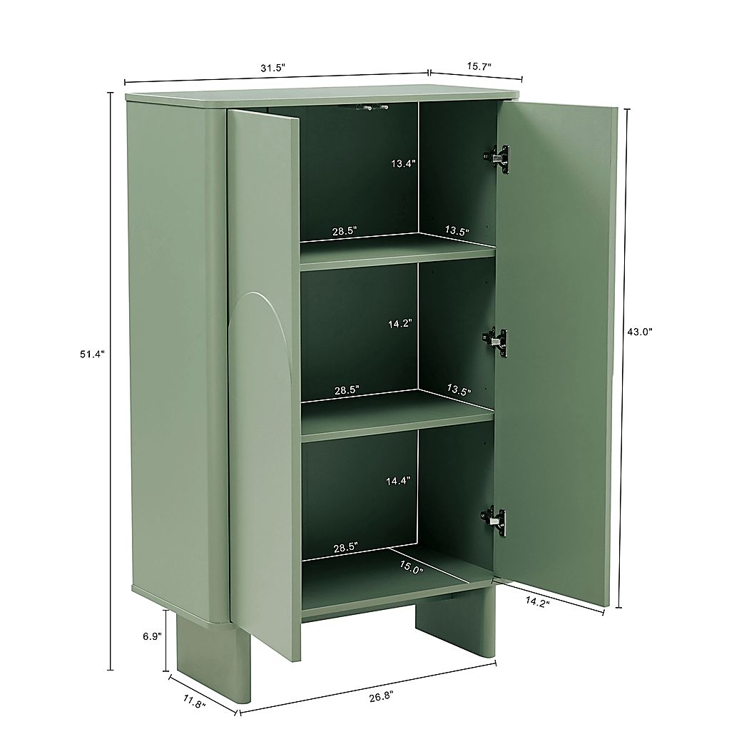 Ammons Green Accent Cabinet - Thumbnail 5