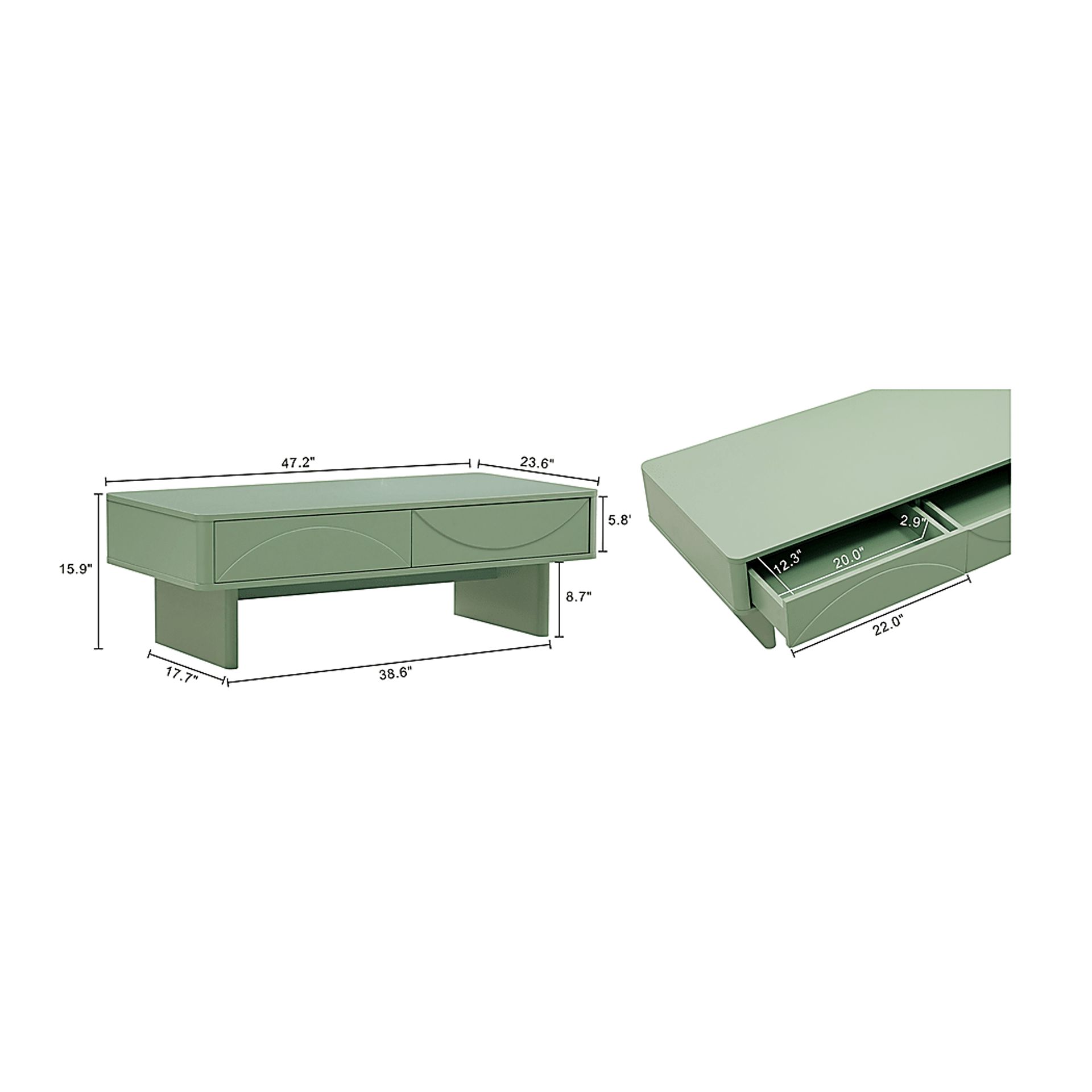 Ammons Green Cocktail Table - Image 4