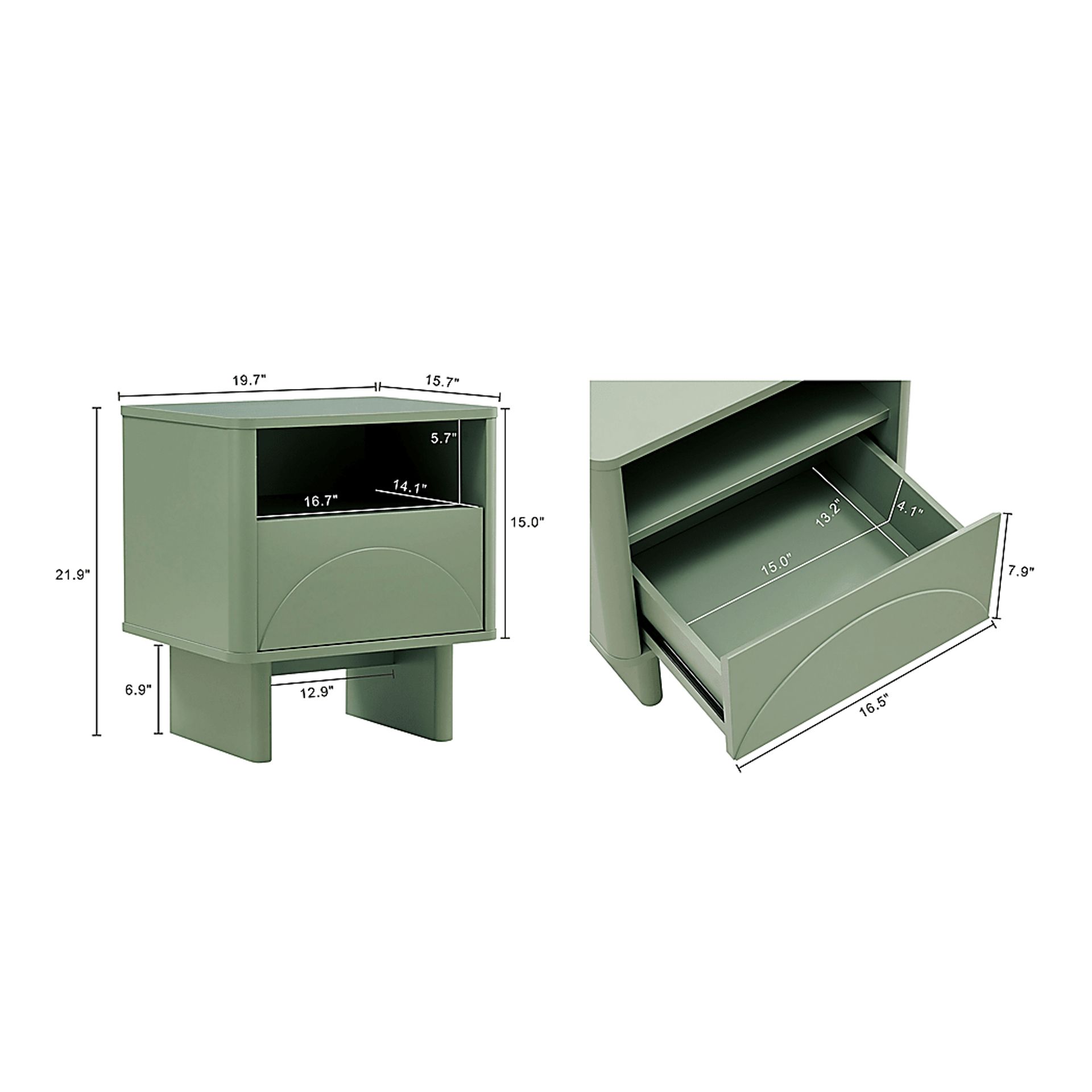 Ammons Green Nightstand - Image 4