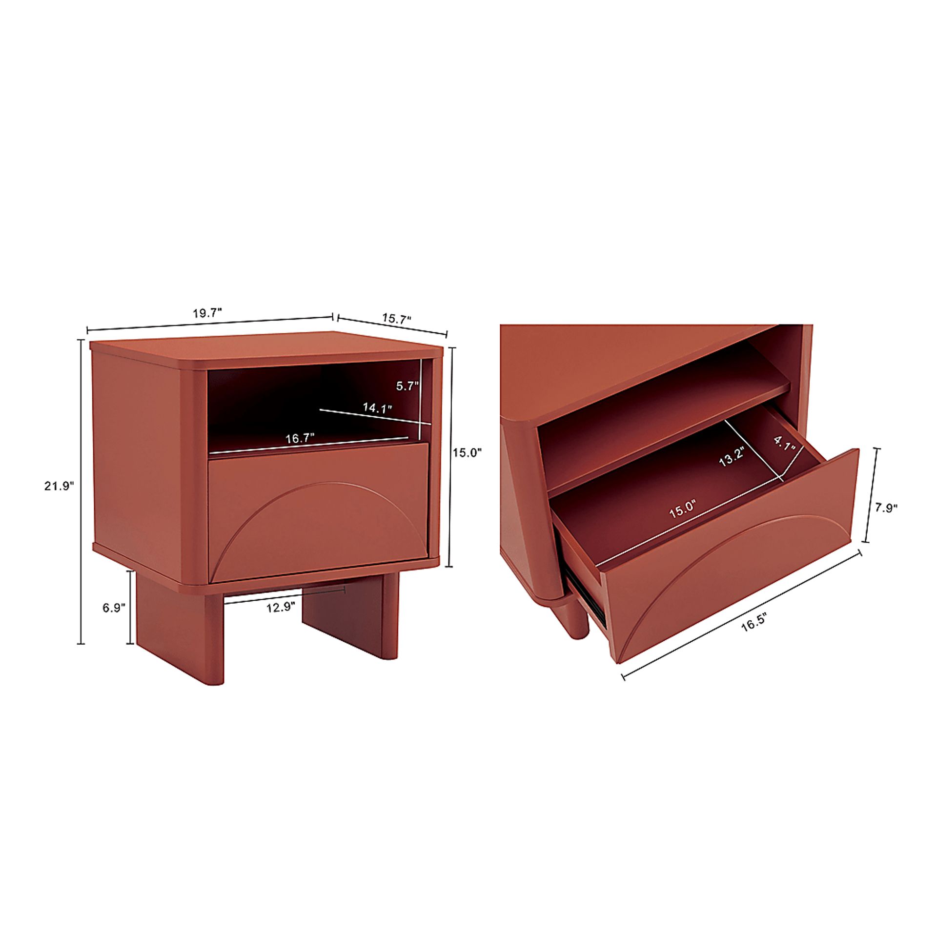 Ammons Terracotta Nightstand - Image 4