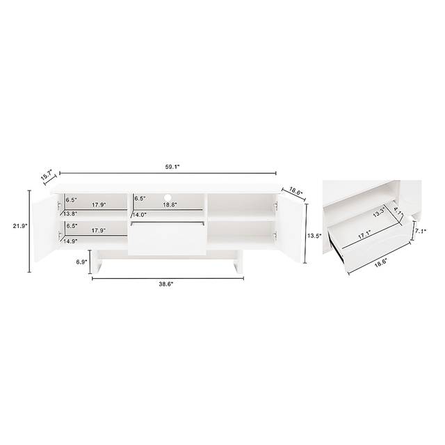 Ammons White 59.5 in. Console - Thumbnail - Image 5