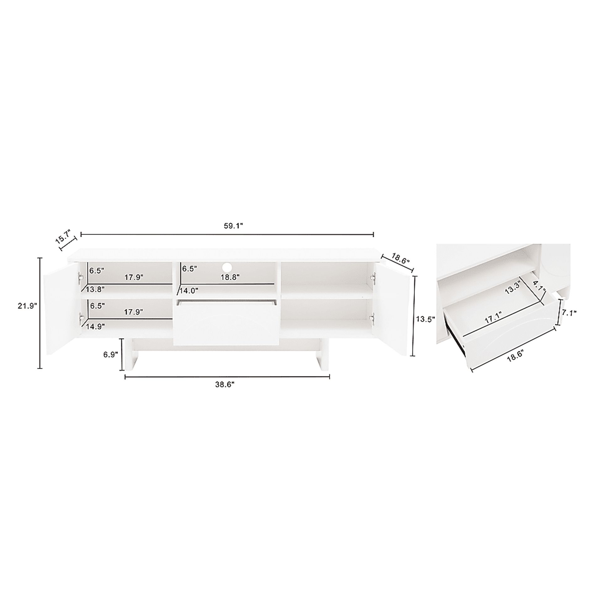 Ammons White 59.5 in. Console - Image 5
