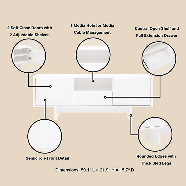 Ammons White 59.5 in. Console - Thumbnail - Image 6
