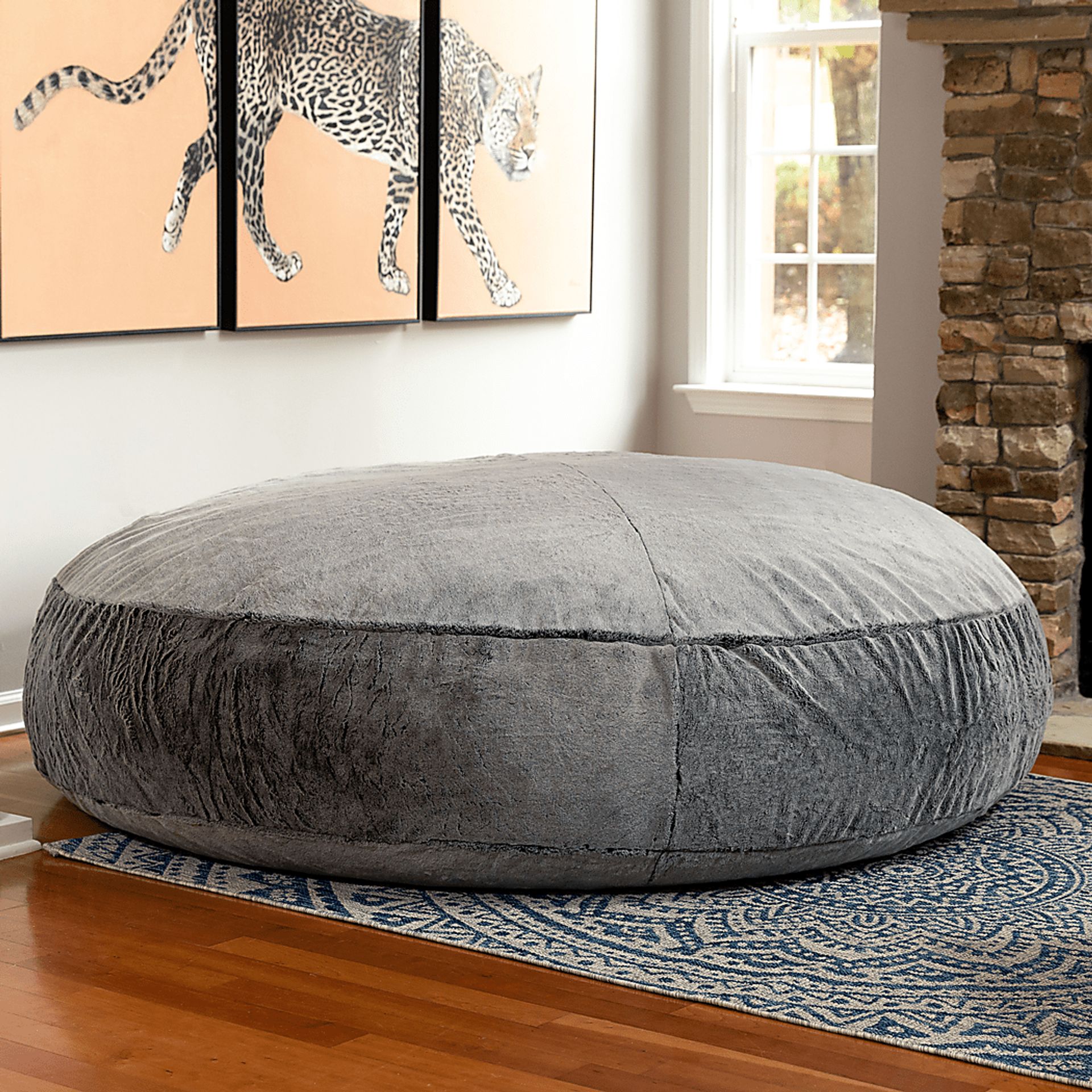 Kids Amnons Gray Bean Bag Chair - Image 2