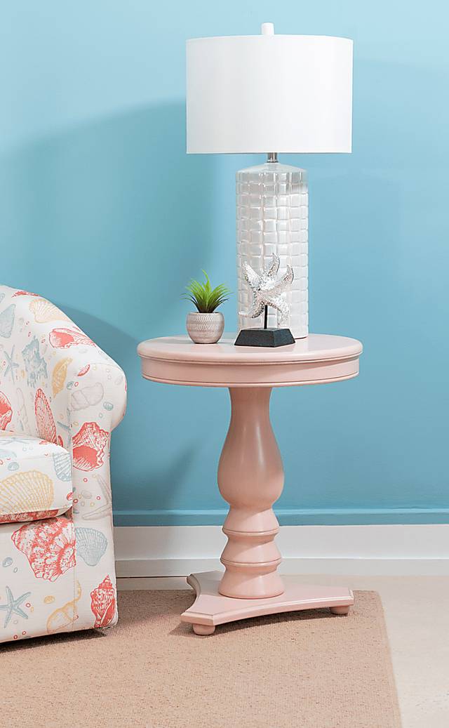 Amorette Pink Accent Table - Thumbnail - Image 2