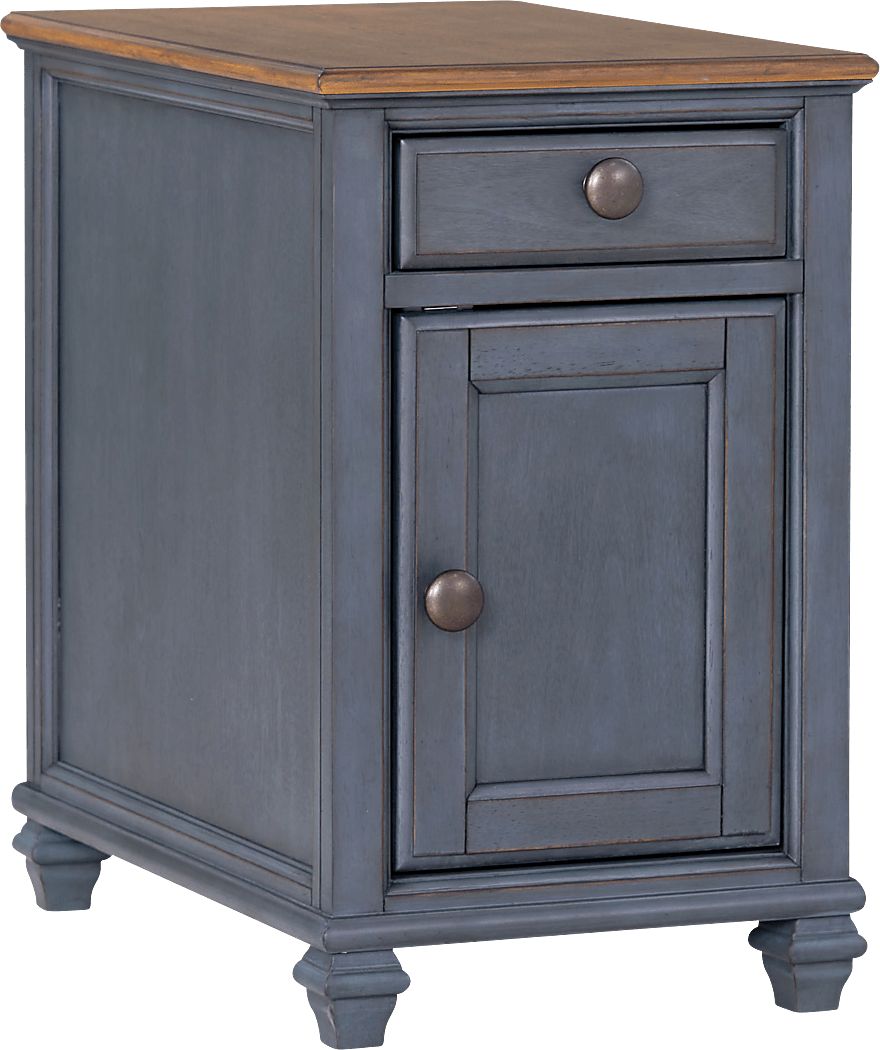 Amoyr Blue Chairside Table