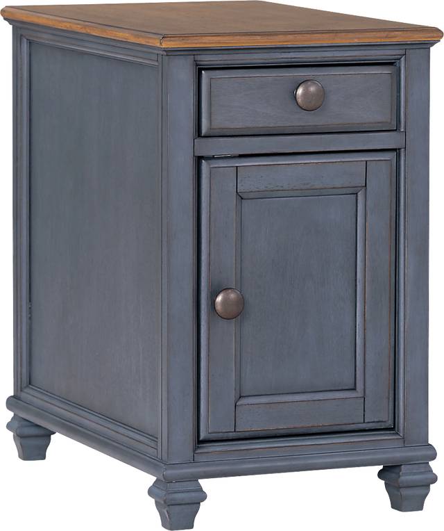Amoyr Blue Chairside Table - Thumbnail - Image 1