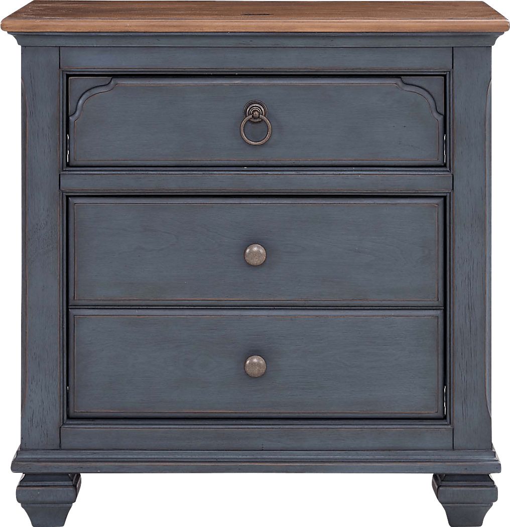 Amoyr Blue Nightstand