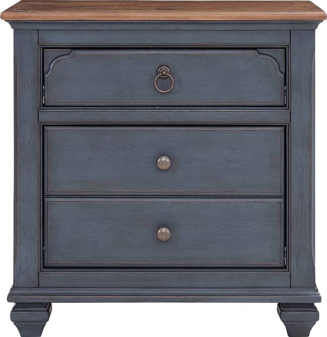 Amoyr Blue Nightstand - Thumbnail - Image 1
