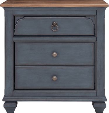 Amoyr Blue Nightstand