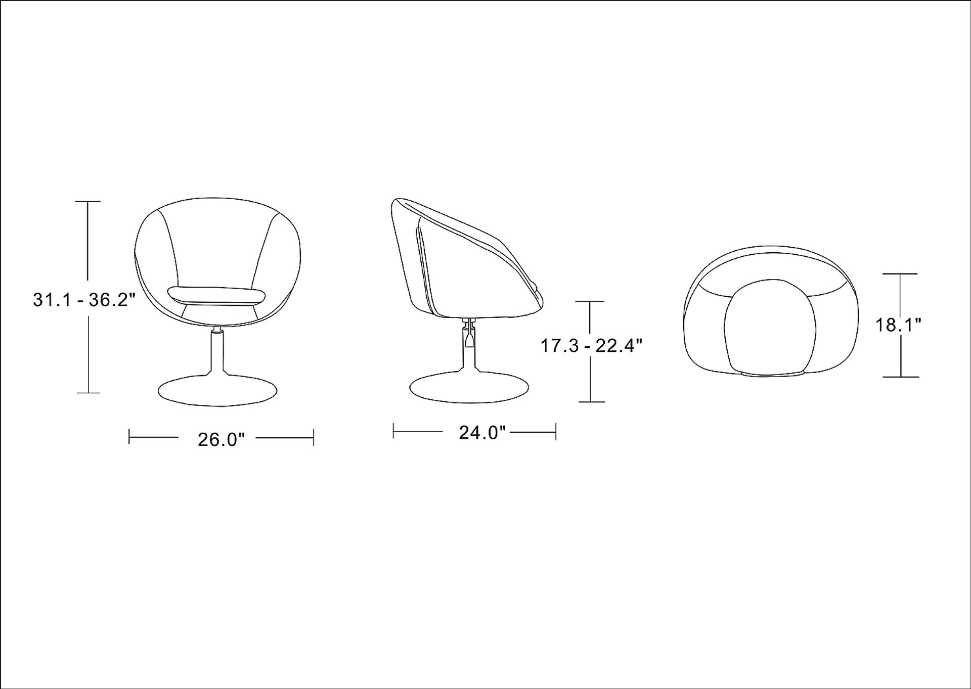 Amparoo White Swivel Accent Chair - Image 6