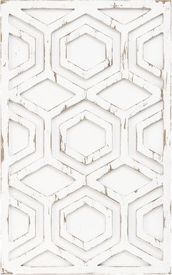 Amreheim White Wooden Wall Art with Pattern