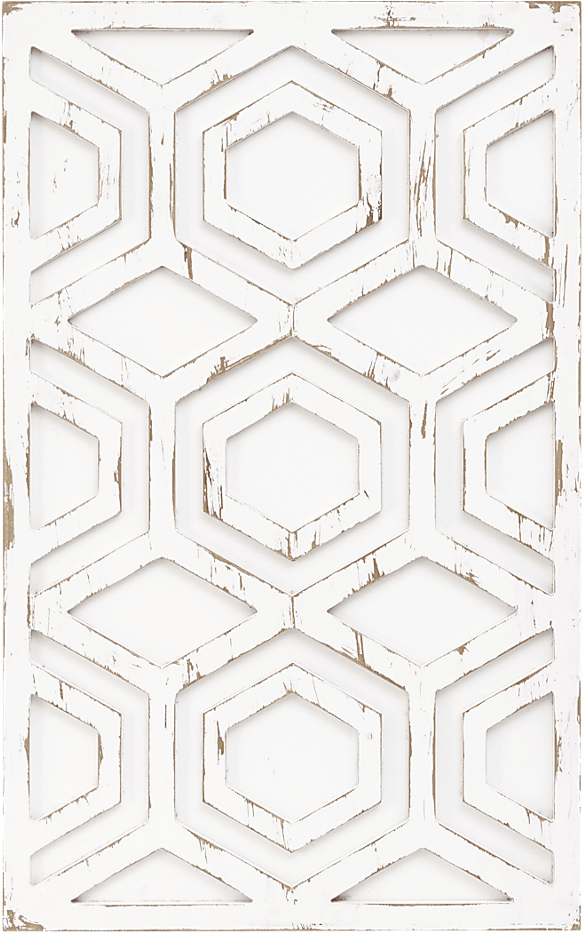 Amreheim White Wooden Wall Art with Pattern - Image 1