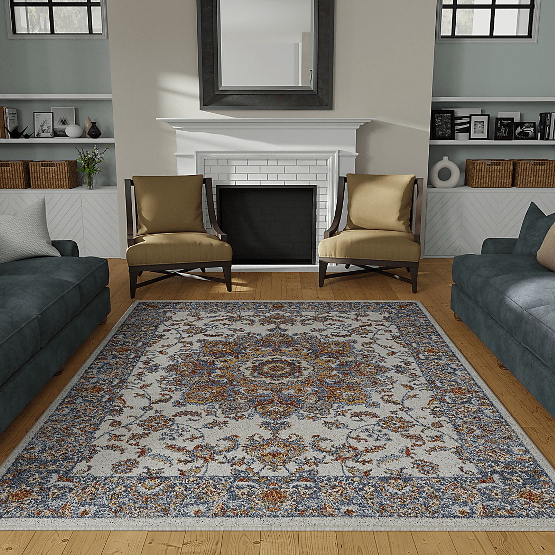 Amrenta Cream 5'3 x 7'3 Area Rug - Image 2