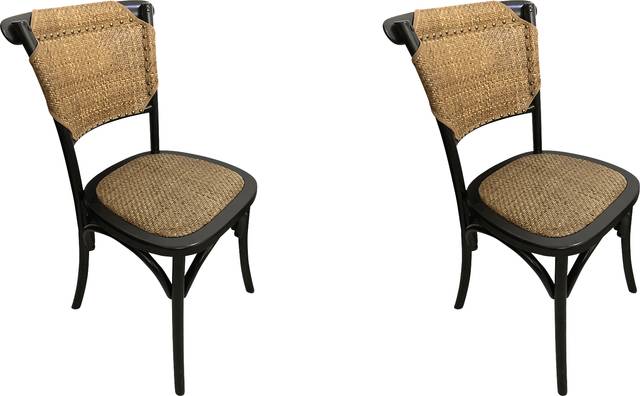 Amroth Black Side Chair, Set of 2 - Thumbnail - Image 1