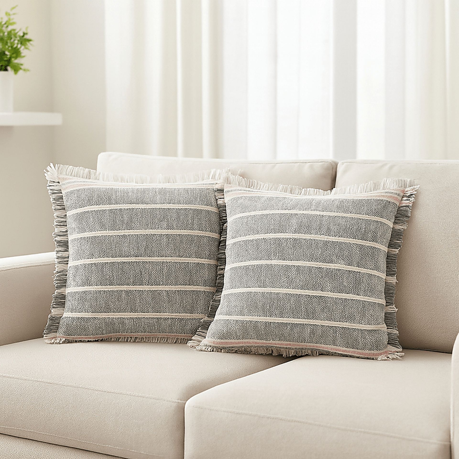 Amru Gray Pillow, Set of 2 - Image 2