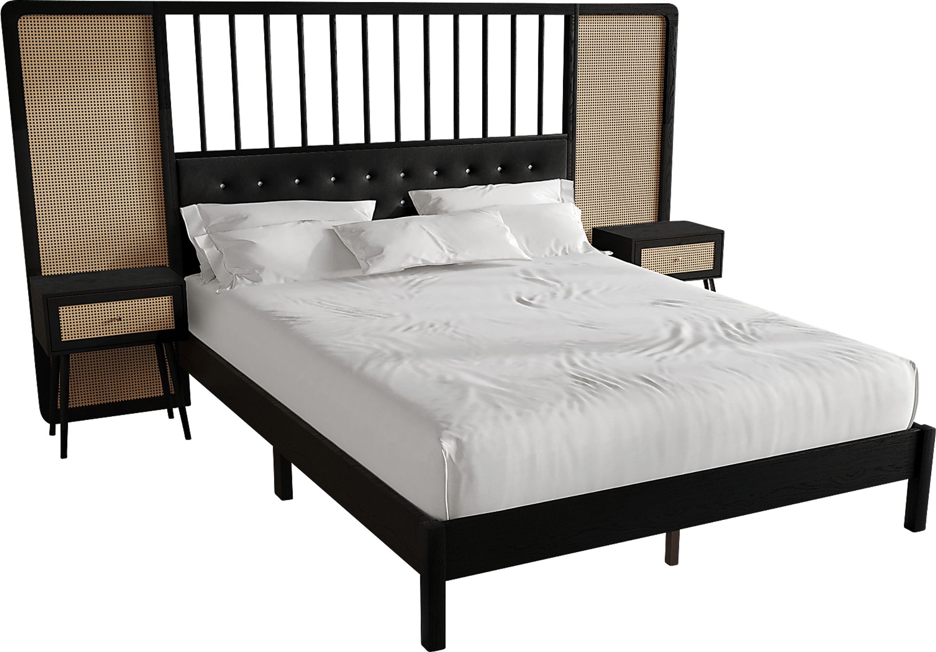 Amynus Black King Bed with Nightstands - Image 13
