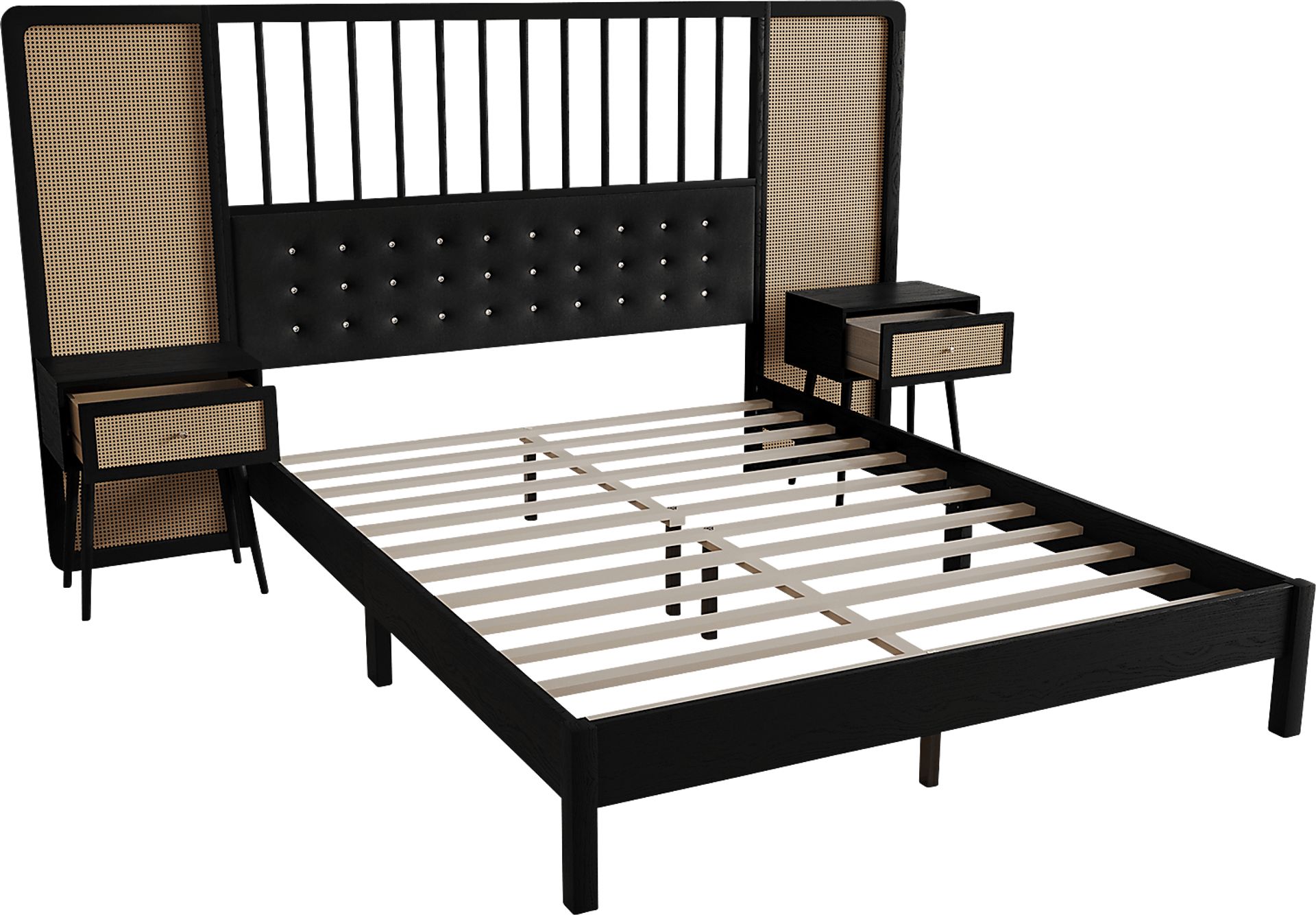 Amynus Black King Bed with Nightstands - Image 15