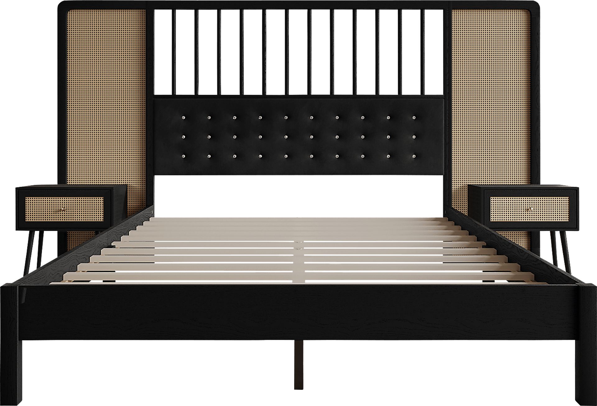 Amynus Black King Bed with Nightstands - Image 16