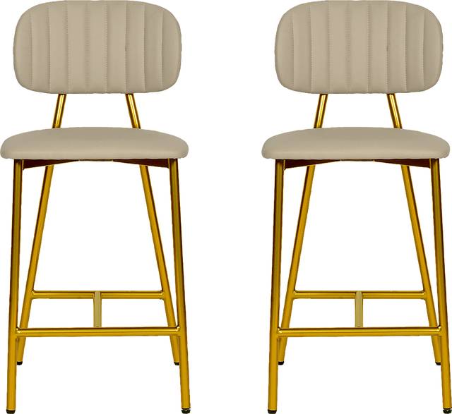 Ana Lee Beige Counter Stool, Set of 2 - Thumbnail - Image 1